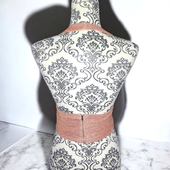 CHARLOTTE RUSSE Pink & Gold Halter Top- Small - Picture 2 of 5